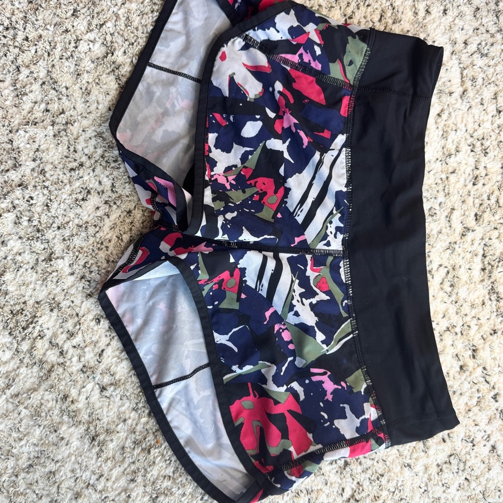 Lululemon Athletica Black and Red Athletic Shorts